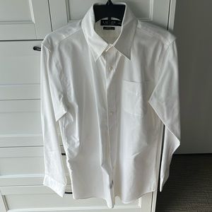 Lauren Ralph Lauren White Dress Shirt Non Iron Stretch Slim Fit
